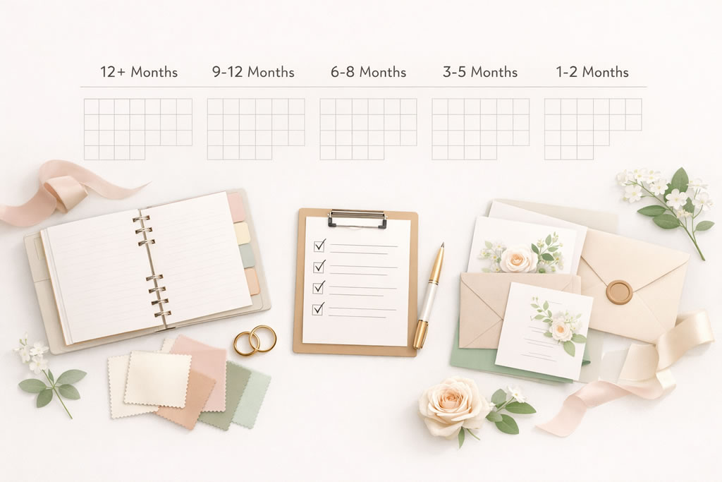 Wedding planning checklist by month timeline and tasks